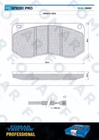 Комплект тормозных колодок FOMAR Friction FO 676281